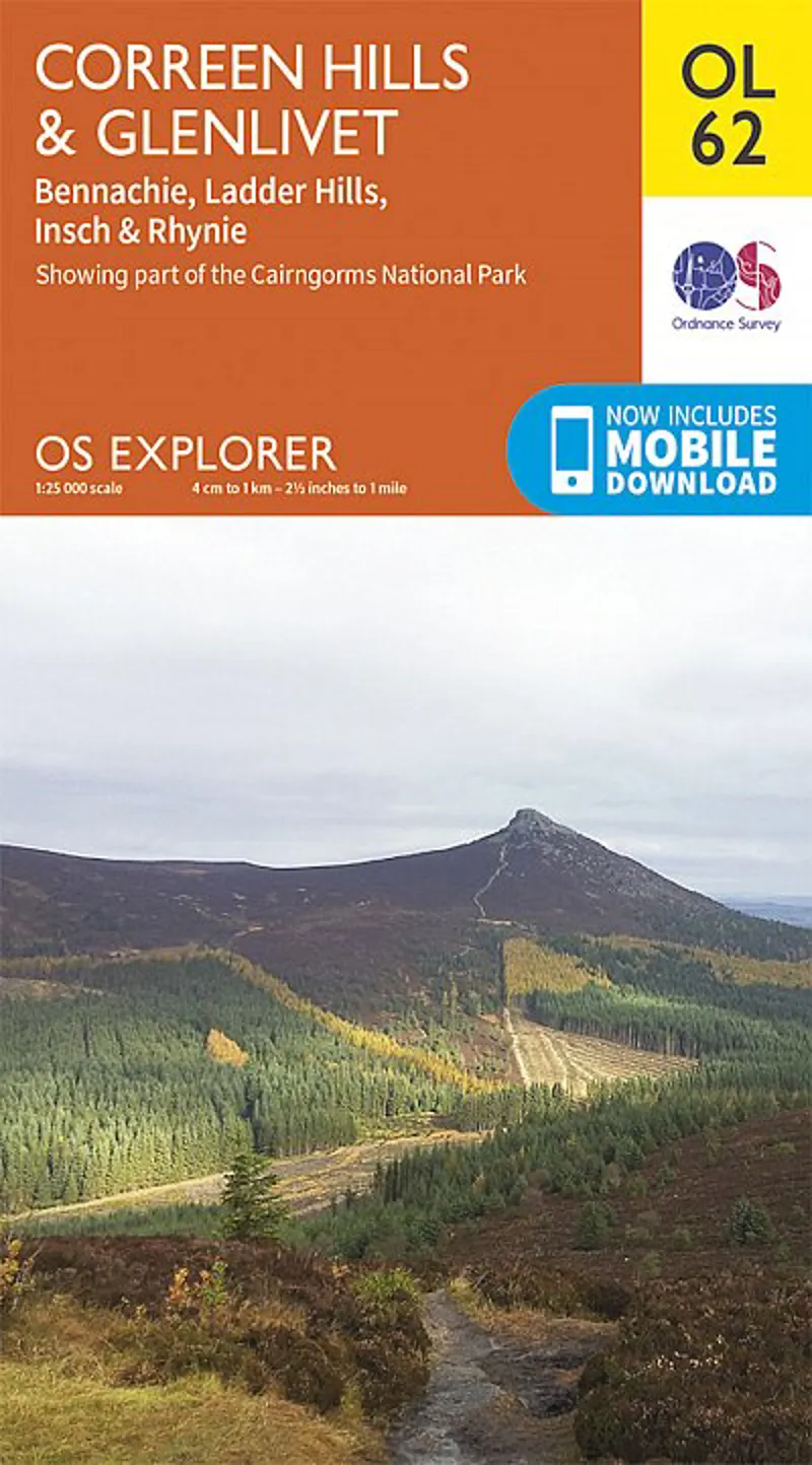 OS Explorer Map 62 - Coreen Hills and Glenlivet
